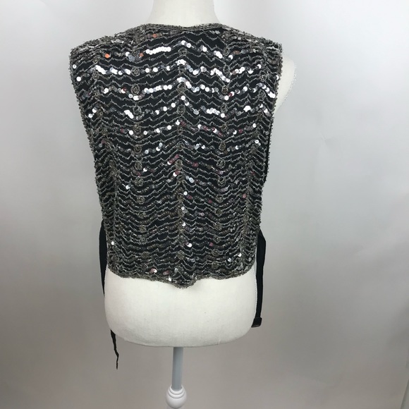 Vintage Silk Sequin Beaded Vest - Picture 5 of 6